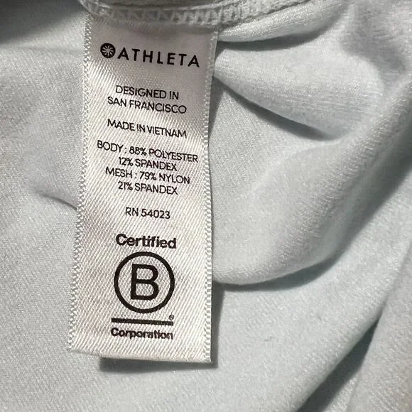 Athleta Women's Small Uptempo Hoodie Sweatshirt Light Blue Thumb Holes - Picture 6 of 9